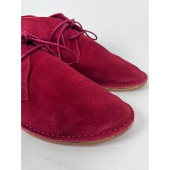 Gee WaWa Red Suede Round Toe Lace Up Ankle Chukka Boots Size 9 - Picture 5 of 10